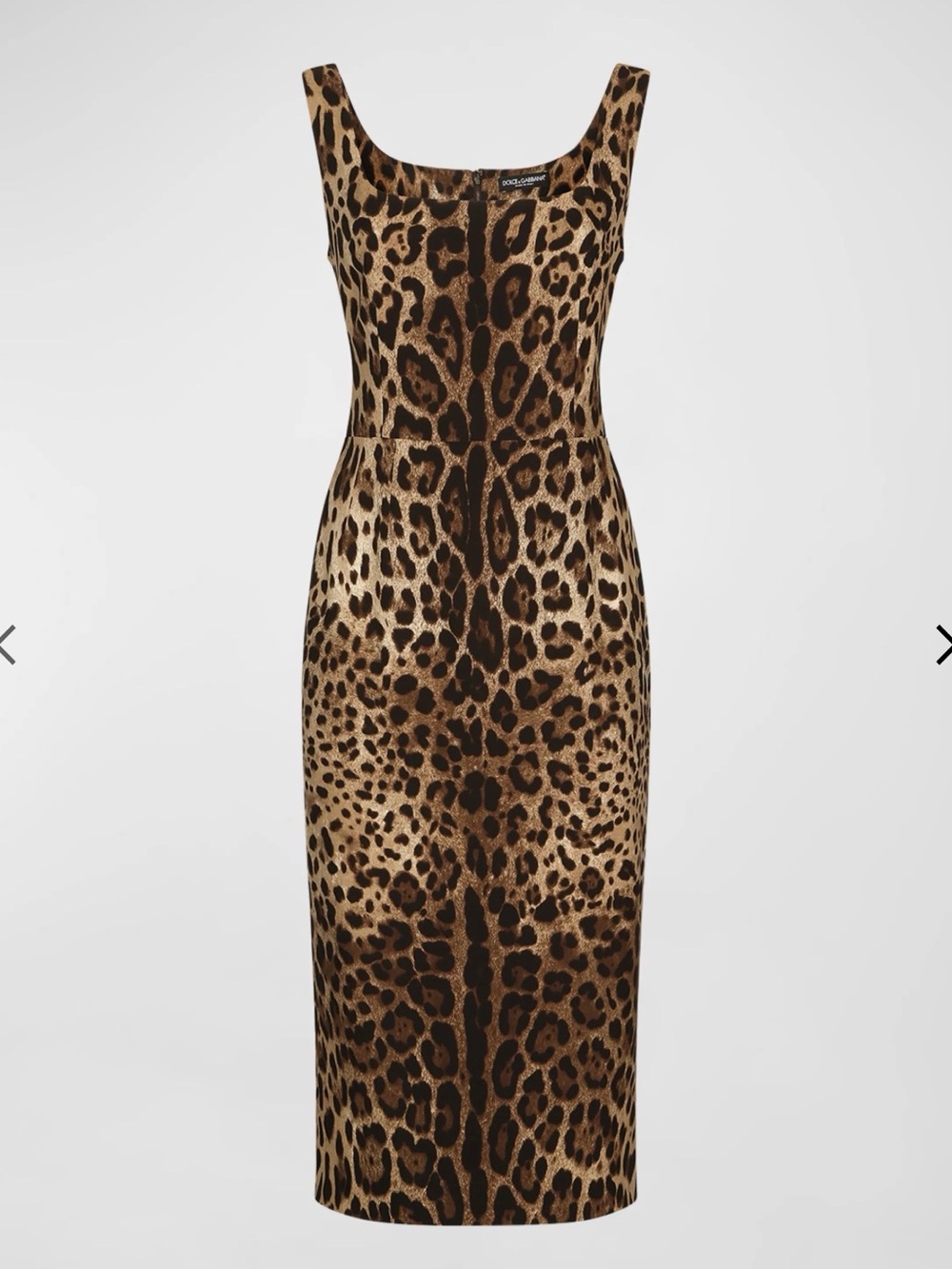 Dolce & Gabbana Leopard-Print Midi Dress in Brown and Tan